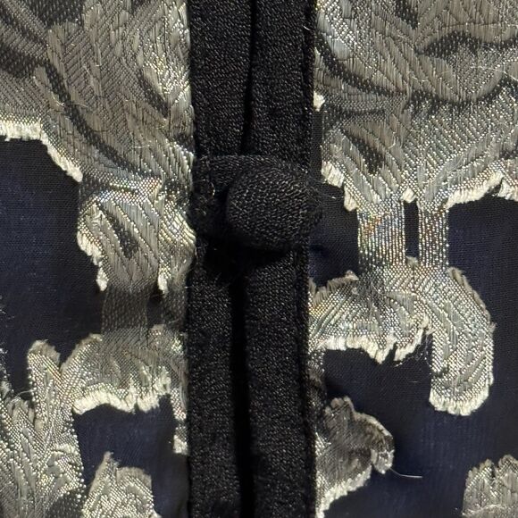 S.L. Fashions Womens VTG Elegant Sheer Cover-up Overcoat Black Brocade Size 20 - Picture 5 of 8